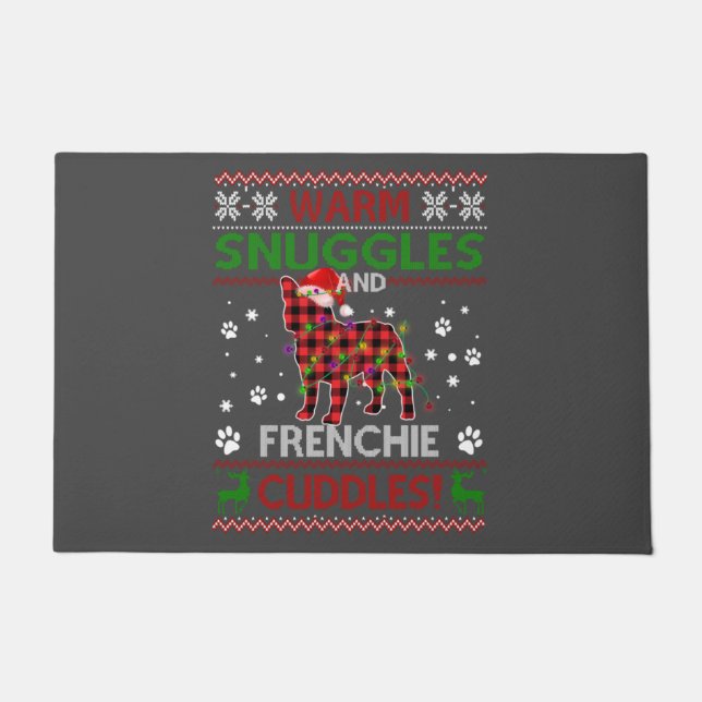 French Bulldog Ugly Christmas Sweater Xmas Pajama Fußmatte (Vorderseite)