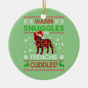 French Bulldog Ugly Christmas Sweater Xmas Pajama Keramik Ornament