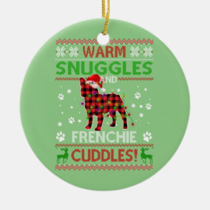 French Bulldog Ugly Christmas Sweater Xmas Pajama Keramik Ornament