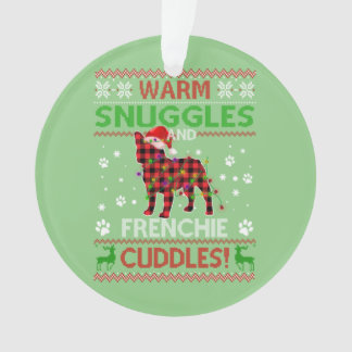 French Bulldog Ugly Christmas Sweater Xmas Pajama Ornament