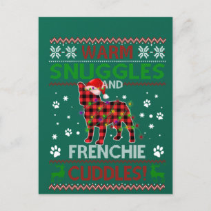 French Bulldog Ugly Christmas Sweater Xmas Pajama Postkarte