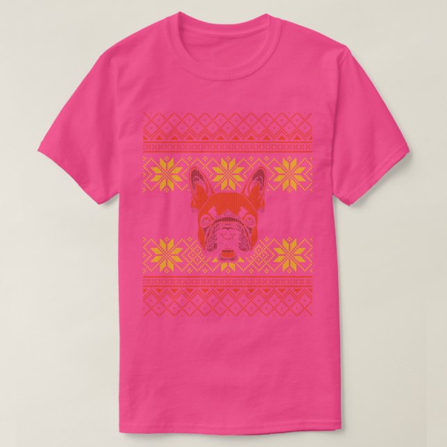 French Bulldog Ugly Pattern T-Shirt (Design vorne)