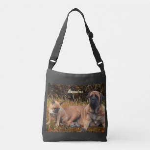 French Bulldog und Mastiff Freunde Tragetaschen Mit Langen Trägern