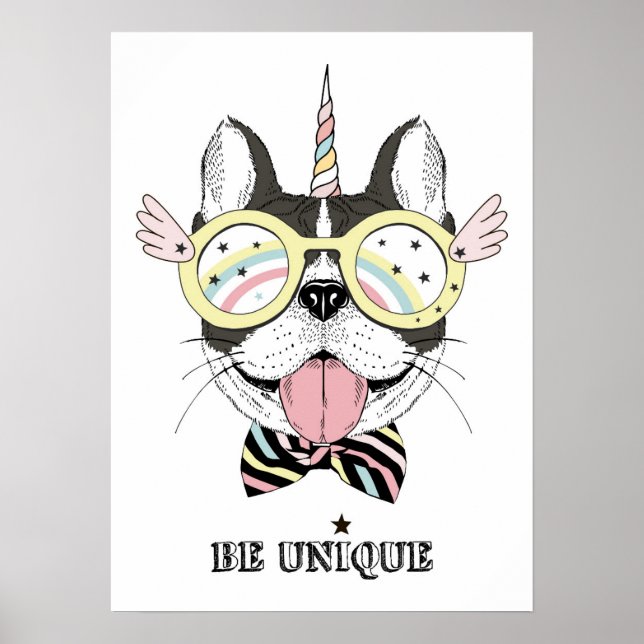 French Bulldog Unicorn Poster (Vorne)