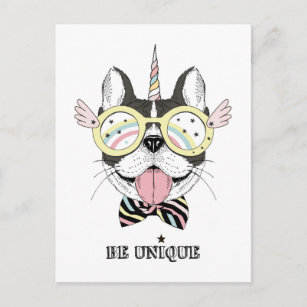 French Bulldog Unicorn Postkarte