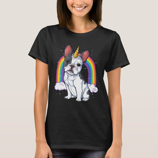 French Bulldog Unicorn Shirt Girls Space Galaxy (Vorderseite)