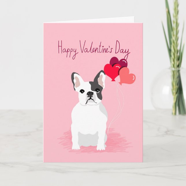 French Bulldog Valentines Card Feiertagskarte (Vorderseite)