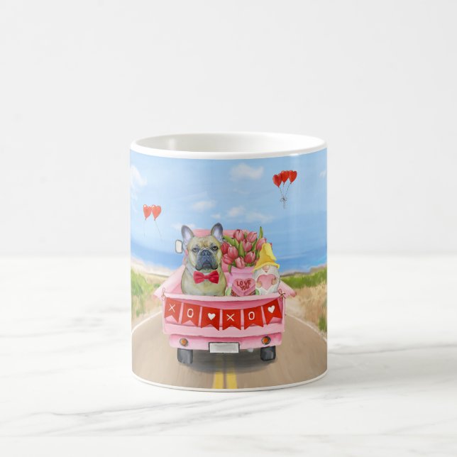 French Bulldog Valentine's Day Truck Kaffeetasse (Mittel)