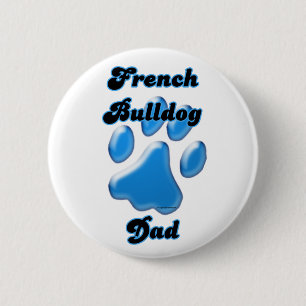 French Bulldog Vater Blue Pawprint - Schaltfläche Button