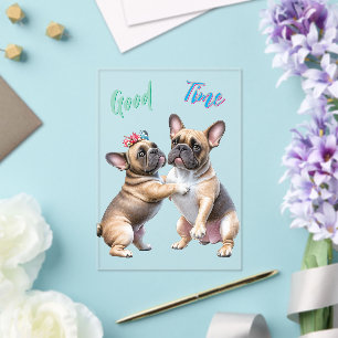 French Bulldog  verliebt Valentinstag  Acryleinladungen