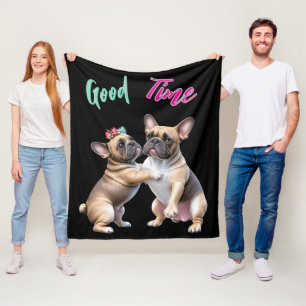 French Bulldog verliebt Valentinstag Fleecedecke
