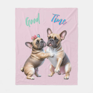 French Bulldog  verliebt Valentinstag  Fleecedecke