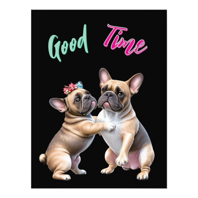 French Bulldog  verliebt Valentinstag  Fotodruck (Vorne)