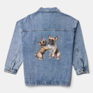 French Bulldog verliebt Valentinstag Jeansjacke