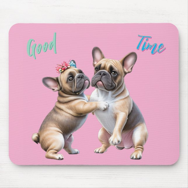 French Bulldog  verliebt Valentinstag  Mousepad (Vorne)