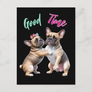 French Bulldog verliebt Valentinstag Postkarte