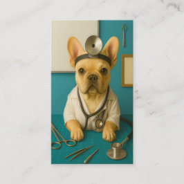 French Bulldog Vet Doctor Puppy Dog Business Card Visitenkarte
