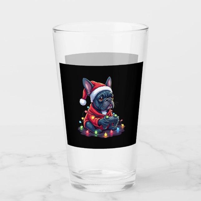 French Bulldog Video Game Controller Light Snow Sa Glas (Vorderseite)