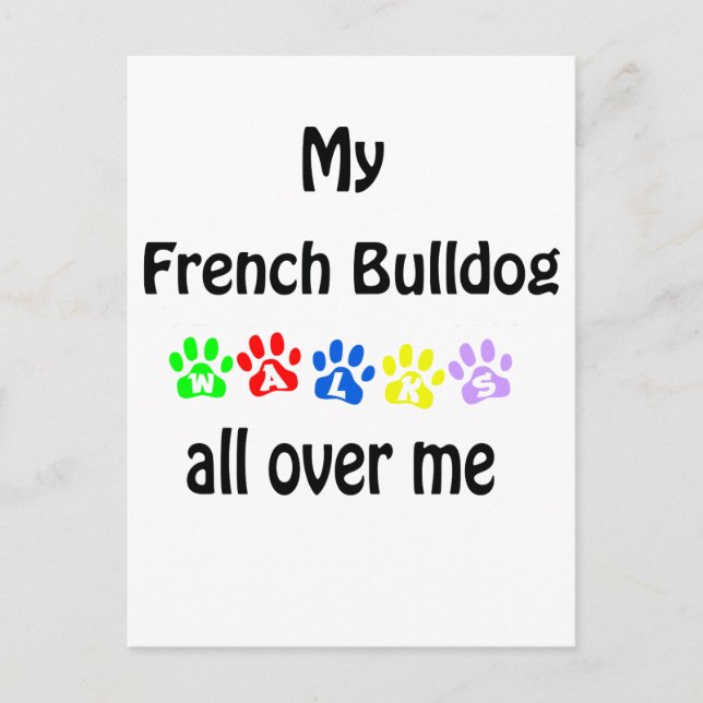 French Bulldog Walking Design Postkarte (Vorderseite)