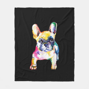 French Bulldog Watercolor Hand Zeichnend Geschenk Fleecedecke