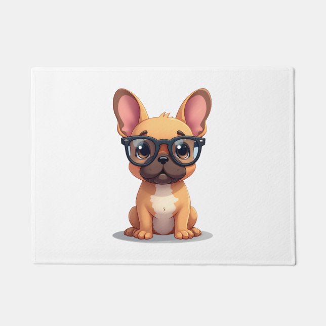 French Bulldog Wearing Glasses Copy Fußmatte (Vorderseite)