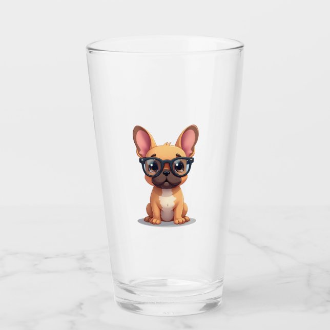 French Bulldog Wearing Glasses Copy Glas (Vorderseite)
