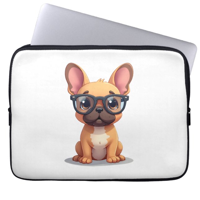 French Bulldog Wearing Glasses Copy Laptopschutzhülle (Vorderseite)