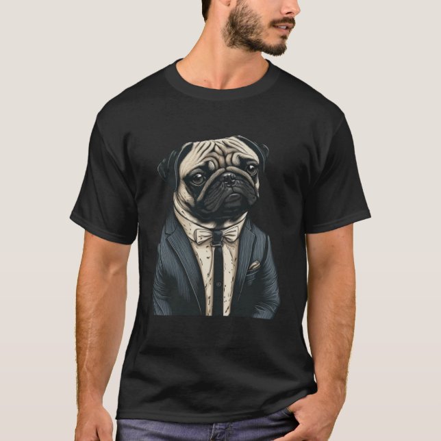 French Bulldog Wearing Suit Frenchie Frenchy Boule T-Shirt (Vorderseite)