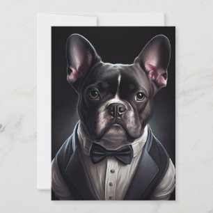 French Bulldog Wearing Tuxedo Dankeskarte