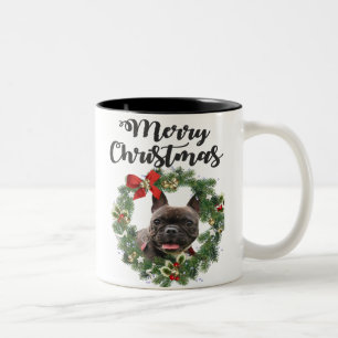 French Bulldog Weihnachtsfeiertag Zweifarbige Tasse