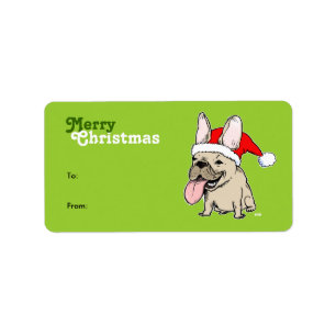 French Bulldog Weihnachtsgeschenk Aufkleber Adressaufkleber