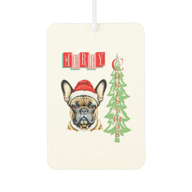 French Bulldog Weihnachtsgeschenk Autolufterfrischer (Vorderseite)