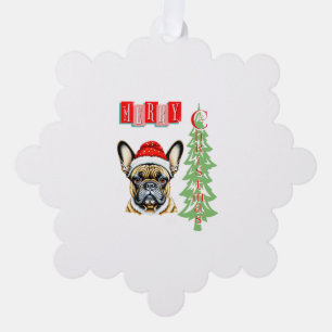 French Bulldog Weihnachtsgeschenk Ornament Karte