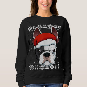 French Bulldog Weihnachtsmannmütze Christmas Pajam Sweatshirt