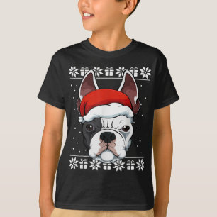 French Bulldog Weihnachtsmannmütze Christmas Pajam T-Shirt