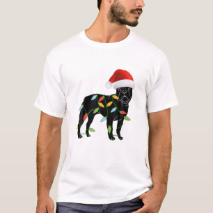 French Bulldog Weihnachtsmannmütze Christmas Tree  T-Shirt