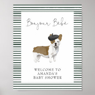 French Bulldog Welcome Baby Shooter Poster