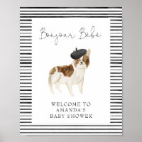 French Bulldog Welcome Baby Shooter Poster