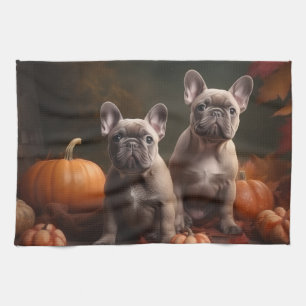 French Bulldog Welpe Autumn Delight Pumpen Geschirrtuch