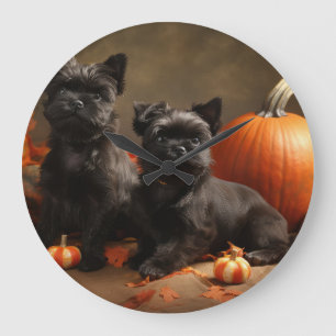 French Bulldog Welpe Autumn Delight Pumpen Große Wanduhr