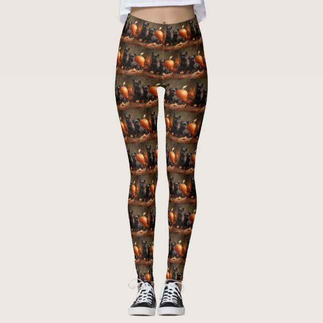 French Bulldog Welpe Autumn Delight Pumpen Leggings (Vorderseite)