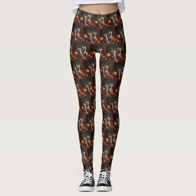 French Bulldog Welpe Autumn Delight Pumpen Leggings (Vorderseite)