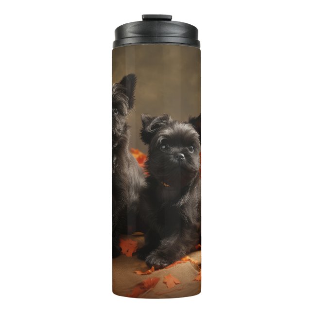 French Bulldog Welpe Autumn Delight Pumpen Thermosbecher (Vorderseite)