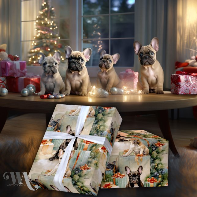 French Bulldog Welppy Wonderland Weihnachten Geschenkpapier (Von Creator hochgeladen)