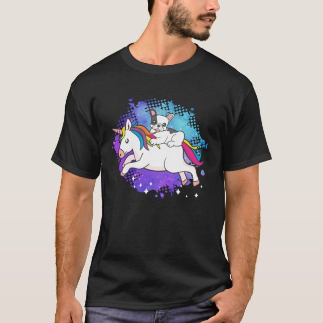 French bulldog who rashes a unicorn dog T-Shirt (Vorderseite)