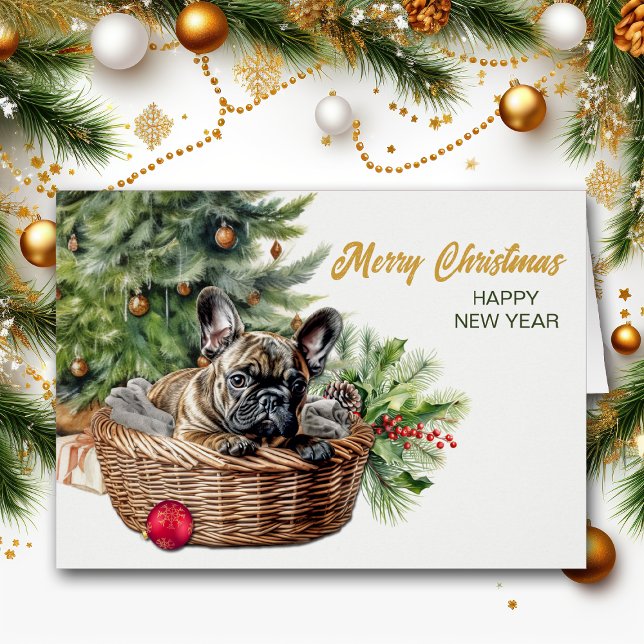 French Bulldog Wicker Basket Weihnachtsbaum (Von Creator hochgeladen)