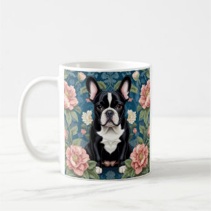 French Bulldog William Morris Inspirierte Floral Kaffeetasse