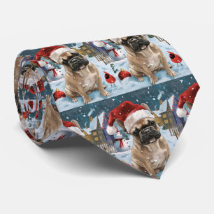 French Bulldog Winter Wonderland Christmas Joy Krawatte