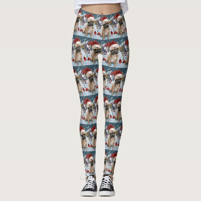 French Bulldog Winter Wonderland Christmas Joy Leggings (Vorderseite)