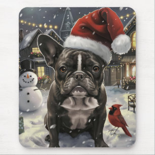 French Bulldog Winter Wonderland Christmas Joy Mousepad
